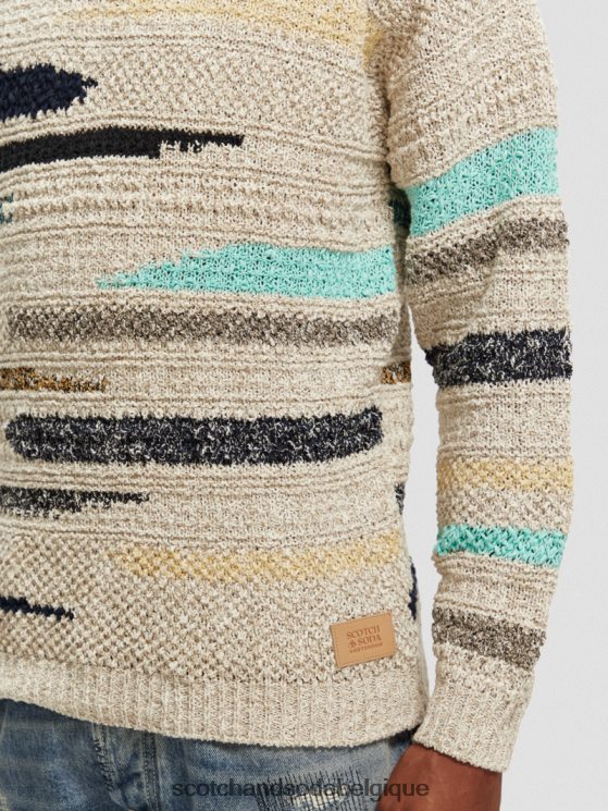 vêtements Scotch & Soda pull ras du cou rayé en jacquard mélangé- Scotch and Soda shop near me combiner un 6BZRBF630