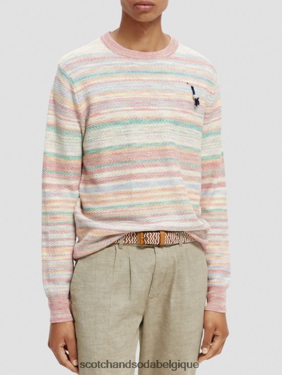 vêtements Scotch & Soda pull rayé en maille- Scotch and Soda Namur combiner un 6BZRBF634