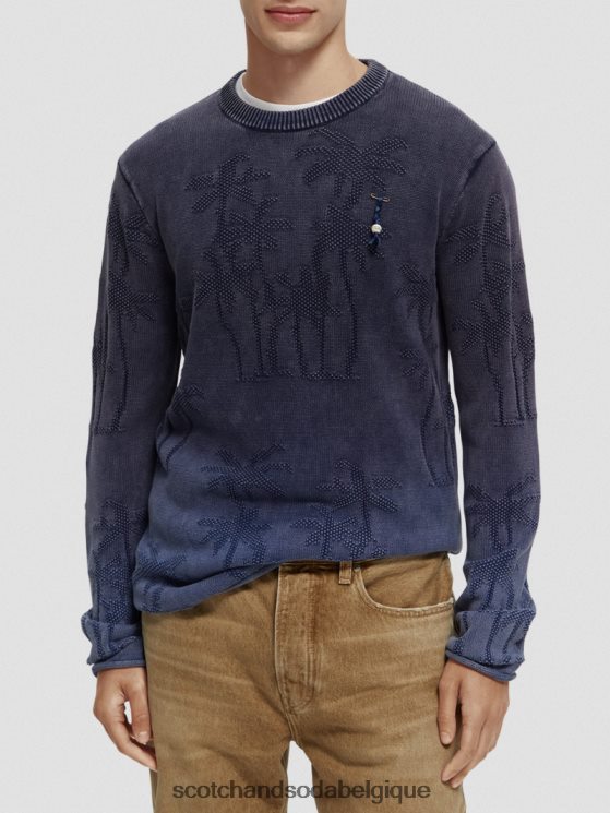 vêtements Scotch & Soda pull tissé en jacquard teint en pièce- Scotch and Soda Liﾨﾨge combiner un 6BZRBF636