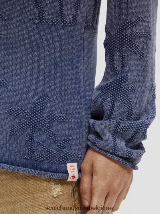 vêtements Scotch & Soda pull tissé en jacquard teint en pièce- Scotch and Soda Liﾨﾨge combiner un 6BZRBF636