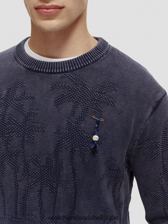 vêtements Scotch & Soda pull tissé en jacquard teint en pièce- Scotch and Soda Liﾨﾨge combiner un 6BZRBF636