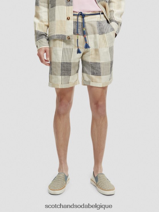 vêtements Scotch & Soda The Twilt - Short décontracté à carreaux plissés- Scotch and Soda Liﾨﾨge chèque bleu 6BZRBF609