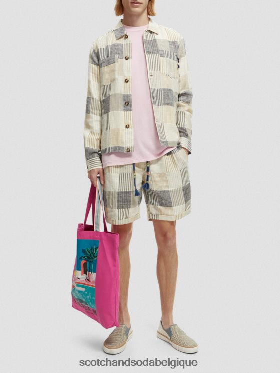 vêtements Scotch & Soda The Twilt - Short décontracté à carreaux plissés- Scotch and Soda Liﾨﾨge chèque bleu 6BZRBF609