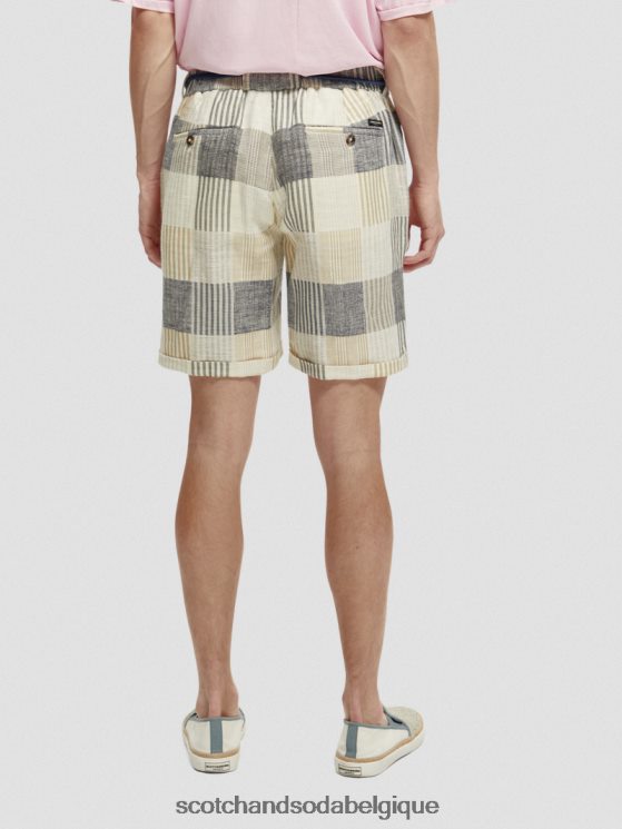 vêtements Scotch & Soda The Twilt - Short décontracté à carreaux plissés- Scotch and Soda Liﾨﾨge chèque bleu 6BZRBF609