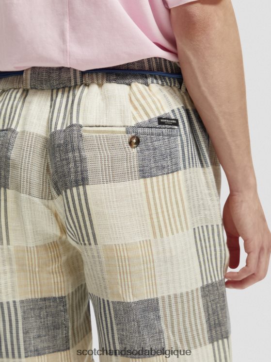 vêtements Scotch & Soda The Twilt - Short décontracté à carreaux plissés- Scotch and Soda Liﾨﾨge chèque bleu 6BZRBF609