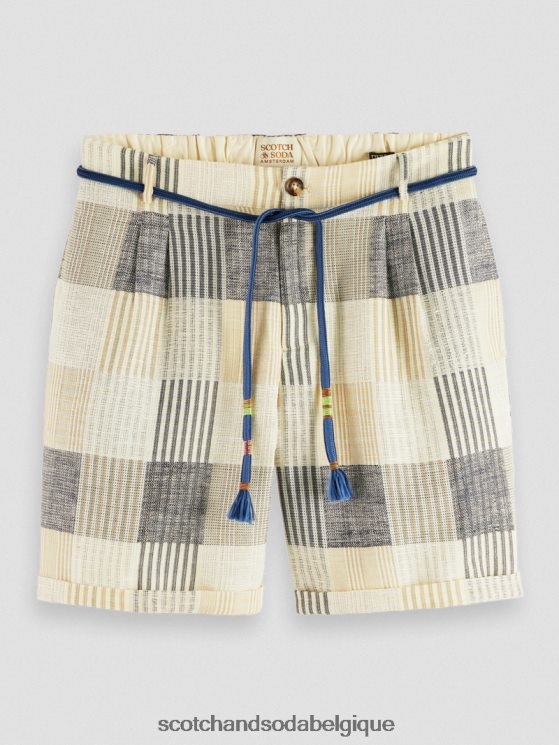 vêtements Scotch & Soda The Twilt - Short décontracté à carreaux plissés- Scotch and Soda Liﾨﾨge chèque bleu 6BZRBF609