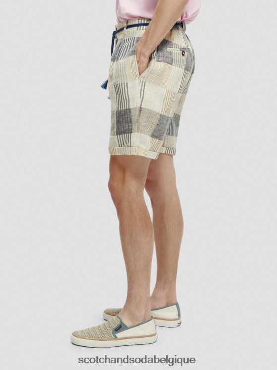 vêtements Scotch & Soda The Twilt - Short décontracté à carreaux plissés- Scotch and Soda Liﾨﾨge chèque bleu 6BZRBF609