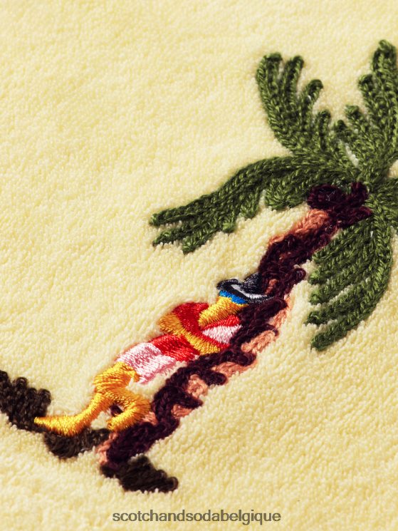 vêtements Scotch & Soda bermuda en tissu éponge à broderies- Scotch and Soda Liﾨﾨge banane 6BZRBF591