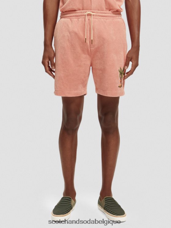 vêtements Scotch & Soda bermuda en tissu éponge à broderies- Scotch and Soda parfum flamant 6BZRBF592