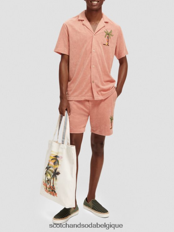 vêtements Scotch & Soda bermuda en tissu éponge à broderies- Scotch and Soda parfum flamant 6BZRBF592