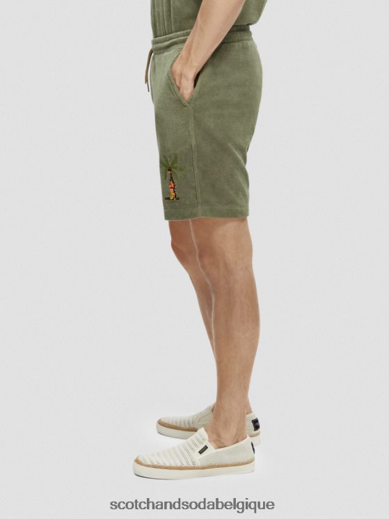 vêtements Scotch & Soda bermuda en tissu éponge à broderies- Scotch and Soda shop online armée 6BZRBF593
