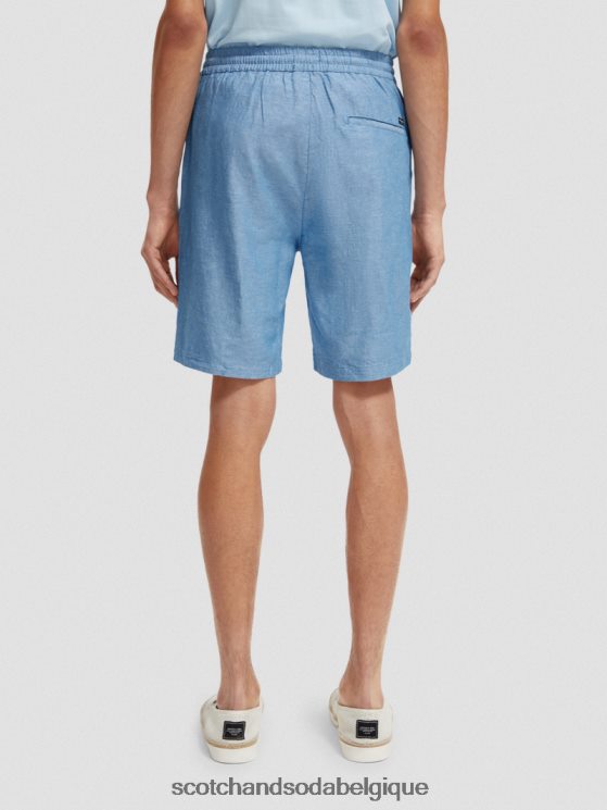 vêtements Scotch & Soda le bermuda en lin mélangé préféré- Scotch and Soda Belgique iris bleu 6BZRBF605