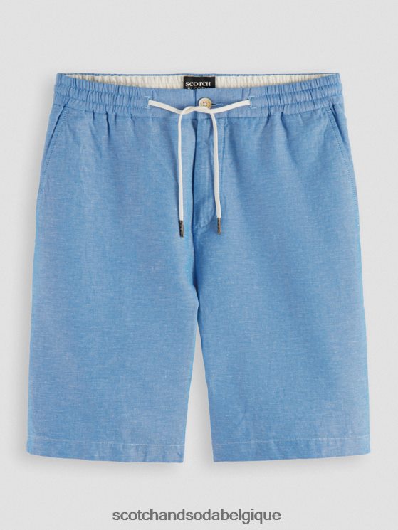 vêtements Scotch & Soda le bermuda en lin mélangé préféré- Scotch and Soda Belgique iris bleu 6BZRBF605