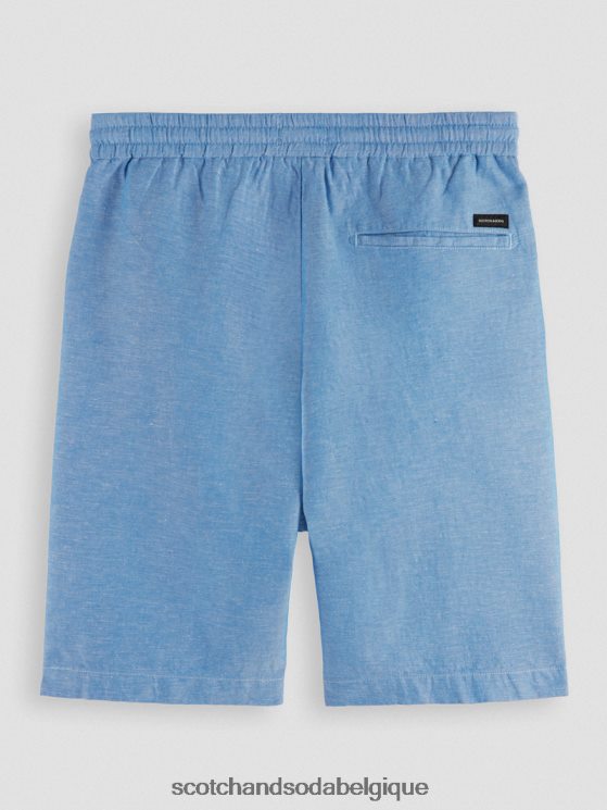 vêtements Scotch & Soda le bermuda en lin mélangé préféré- Scotch and Soda Belgique iris bleu 6BZRBF605