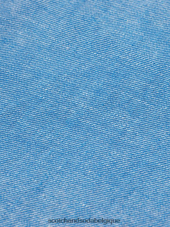 vêtements Scotch & Soda le bermuda en lin mélangé préféré- Scotch and Soda Belgique iris bleu 6BZRBF605