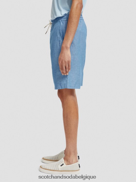 vêtements Scotch & Soda le bermuda en lin mélangé préféré- Scotch and Soda Belgique iris bleu 6BZRBF605