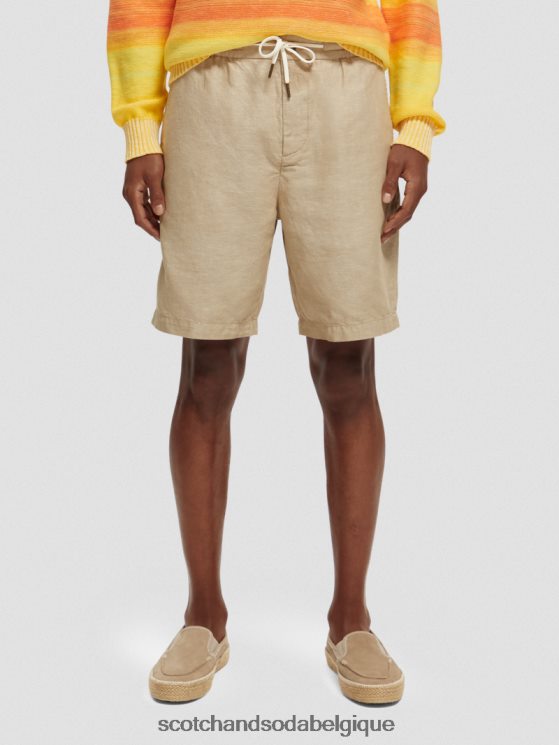 vêtements Scotch & Soda le bermuda en lin mélangé préféré- Scotch and Soda Bruxelles sable 6BZRBF606