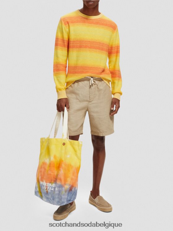 vêtements Scotch & Soda le bermuda en lin mélangé préféré- Scotch and Soda Bruxelles sable 6BZRBF606