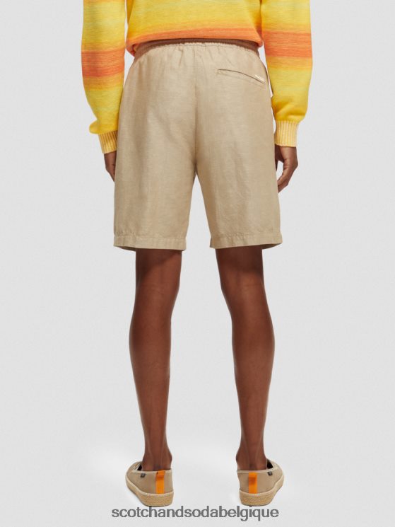 vêtements Scotch & Soda le bermuda en lin mélangé préféré- Scotch and Soda Bruxelles sable 6BZRBF606