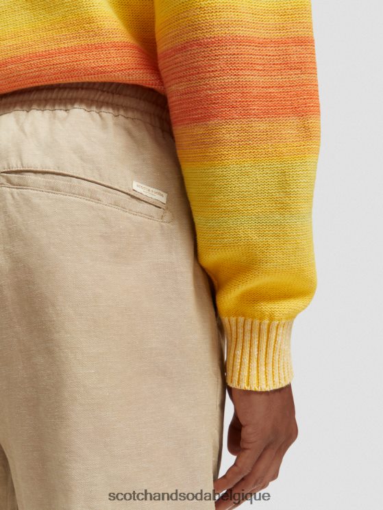 vêtements Scotch & Soda le bermuda en lin mélangé préféré- Scotch and Soda Bruxelles sable 6BZRBF606