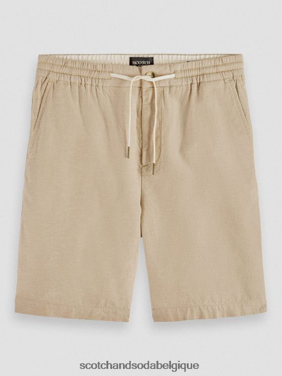 vêtements Scotch & Soda le bermuda en lin mélangé préféré- Scotch and Soda Bruxelles sable 6BZRBF606