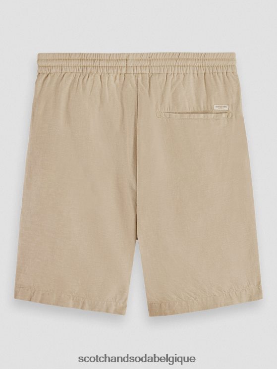 vêtements Scotch & Soda le bermuda en lin mélangé préféré- Scotch and Soda Bruxelles sable 6BZRBF606