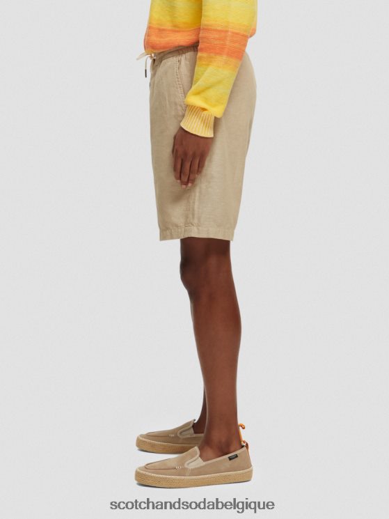 vêtements Scotch & Soda le bermuda en lin mélangé préféré- Scotch and Soda Bruxelles sable 6BZRBF606