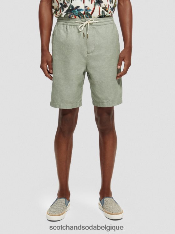 vêtements Scotch & Soda le bermuda en lin mélangé préféré- Scotch and Soda Liﾨﾨge armée 6BZRBF600