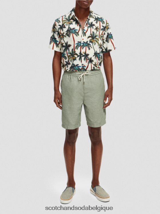 vêtements Scotch & Soda le bermuda en lin mélangé préféré- Scotch and Soda Liﾨﾨge armée 6BZRBF600
