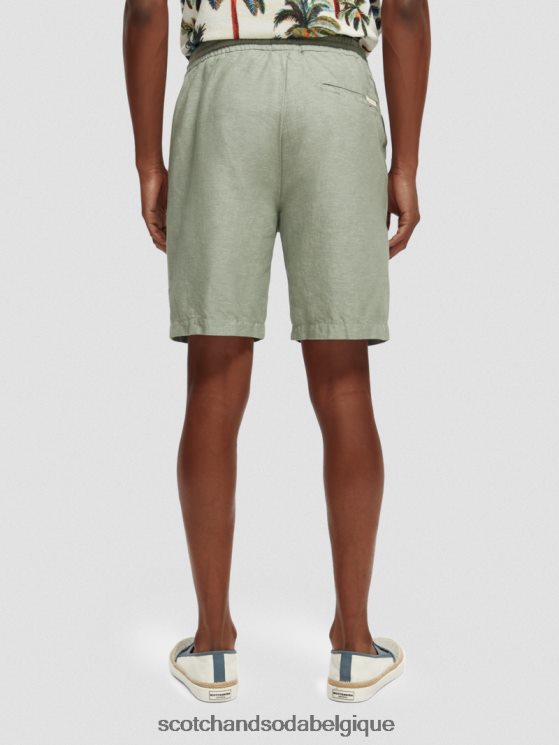 vêtements Scotch & Soda le bermuda en lin mélangé préféré- Scotch and Soda Liﾨﾨge armée 6BZRBF600