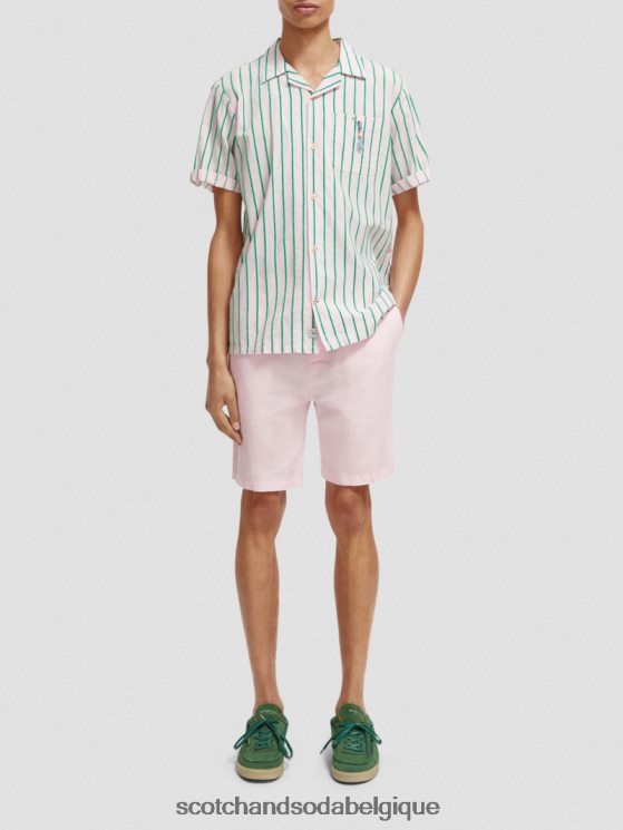vêtements Scotch & Soda le bermuda en lin mélangé préféré- Scotch and Soda Namur rose 6BZRBF598