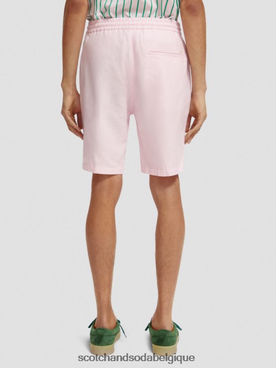 vêtements Scotch & Soda le bermuda en lin mélangé préféré- Scotch and Soda Namur rose 6BZRBF598