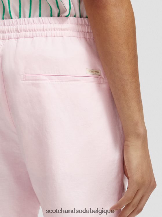 vêtements Scotch & Soda le bermuda en lin mélangé préféré- Scotch and Soda Namur rose 6BZRBF598
