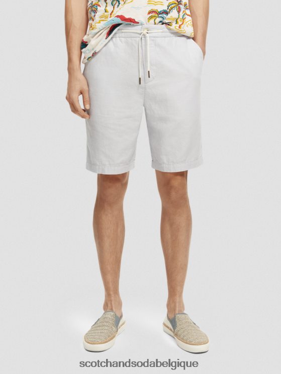 vêtements Scotch & Soda le bermuda en lin mélangé préféré- Scotch and Soda femme gris clair 6BZRBF599