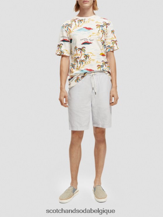 vêtements Scotch & Soda le bermuda en lin mélangé préféré- Scotch and Soda femme gris clair 6BZRBF599