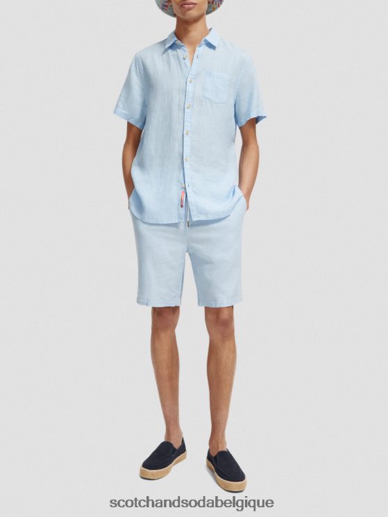 vêtements Scotch & Soda le bermuda en lin mélangé préféré- Scotch and Soda shop near me ciel 6BZRBF603