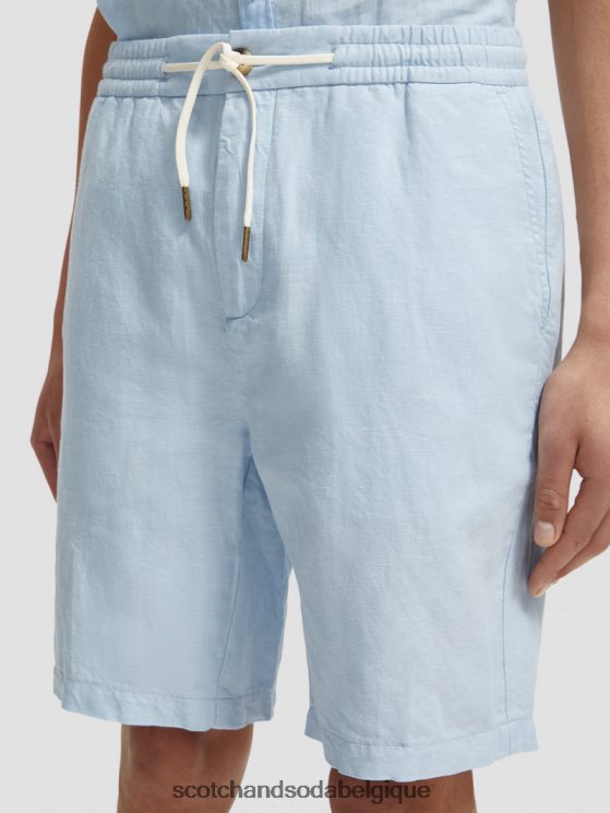 vêtements Scotch & Soda le bermuda en lin mélangé préféré- Scotch and Soda shop near me ciel 6BZRBF603