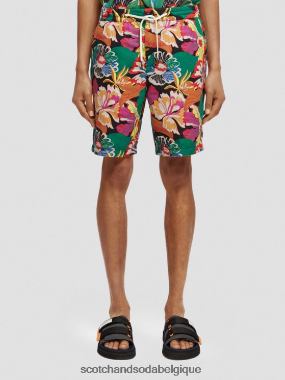 vêtements Scotch & Soda le bermuda en lin mélangé préféré- Scotch and Soda shop online aop floral noir 6BZRBF611