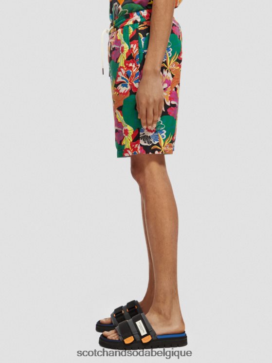 vêtements Scotch & Soda le bermuda en lin mélangé préféré- Scotch and Soda shop online aop floral noir 6BZRBF611