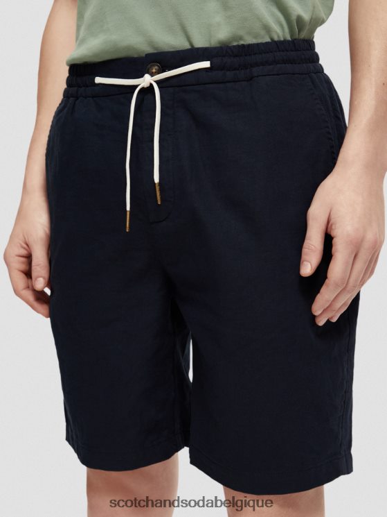 vêtements Scotch & Soda le bermuda en lin mélangé préféré- Scotch and Soda shop online marin 6BZRBF602