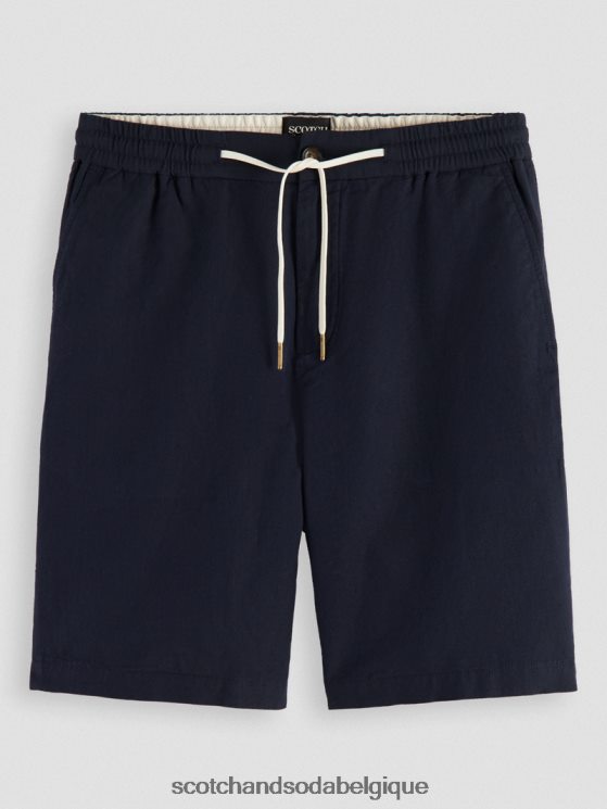 vêtements Scotch & Soda le bermuda en lin mélangé préféré- Scotch and Soda shop online marin 6BZRBF602