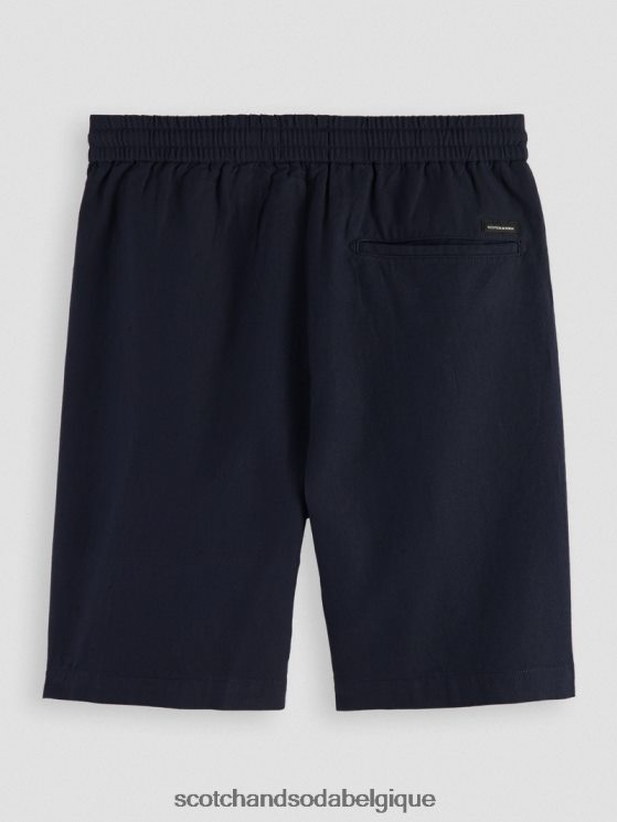 vêtements Scotch & Soda le bermuda en lin mélangé préféré- Scotch and Soda shop online marin 6BZRBF602
