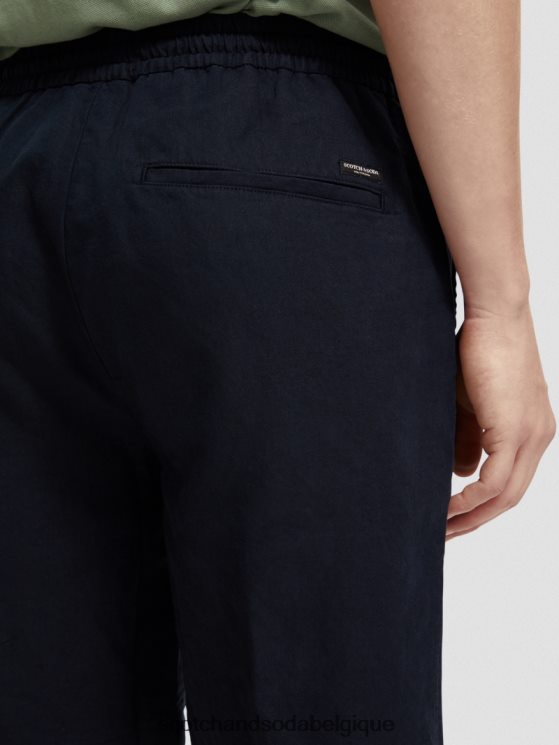 vêtements Scotch & Soda le bermuda en lin mélangé préféré- Scotch and Soda shop online marin 6BZRBF602