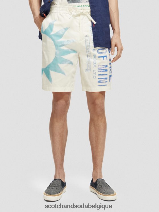 vêtements Scotch & Soda le bermuda imprimé préféré- Scotch and Soda Liﾨﾨge impression de timbre 6BZRBF618