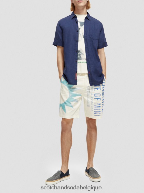 vêtements Scotch & Soda le bermuda imprimé préféré- Scotch and Soda Liﾨﾨge impression de timbre 6BZRBF618