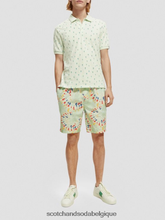vêtements Scotch & Soda le bermuda imprimé préféré- Scotch and Soda Namur teinture de cravate de fleur de menthe 6BZRBF625