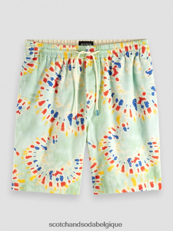 vêtements Scotch & Soda le bermuda imprimé préféré- Scotch and Soda Namur teinture de cravate de fleur de menthe 6BZRBF625