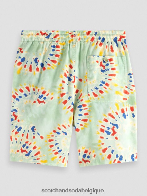 vêtements Scotch & Soda le bermuda imprimé préféré- Scotch and Soda Namur teinture de cravate de fleur de menthe 6BZRBF625