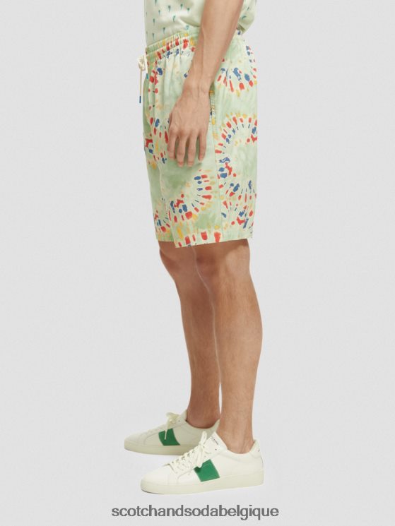 vêtements Scotch & Soda le bermuda imprimé préféré- Scotch and Soda Namur teinture de cravate de fleur de menthe 6BZRBF625