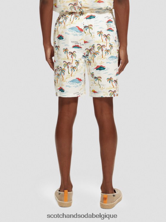 vêtements Scotch & Soda le bermuda imprimé préféré- Scotch and Soda femme île aux palmiers blancs aop 6BZRBF626